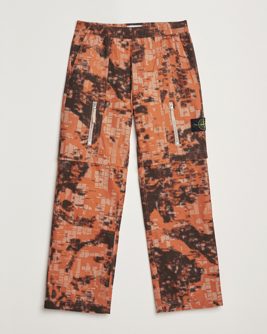 Mies | Housut | Stone Island | Brused Cotton Canvas Camo Cargo Pants Orange