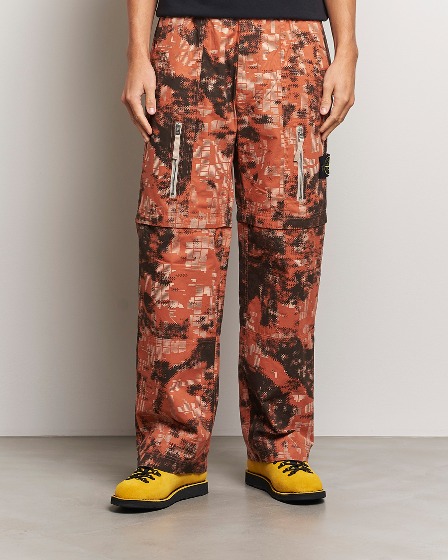 Mies | Housut | Stone Island | Brused Cotton Canvas Camo Cargo Pants Orange