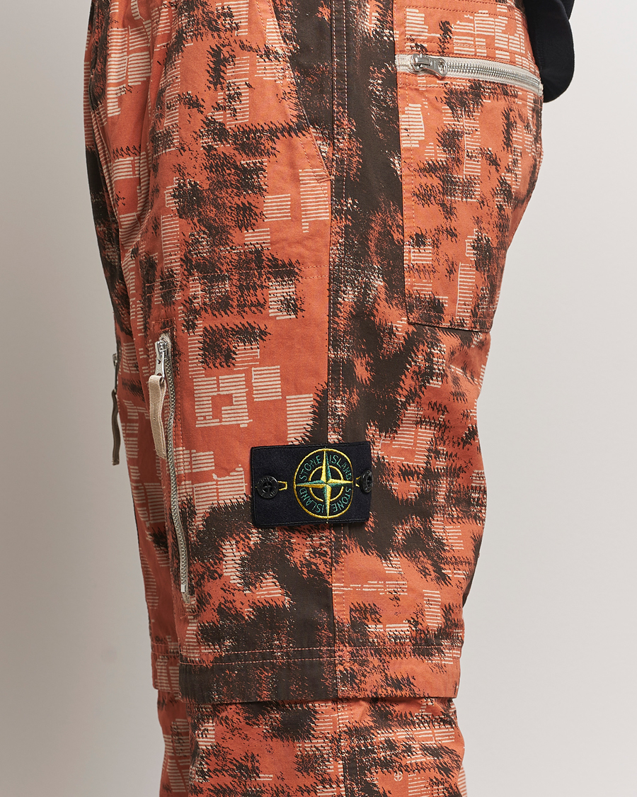 Mies | Housut | Stone Island | Brused Cotton Canvas Camo Cargo Pants Orange