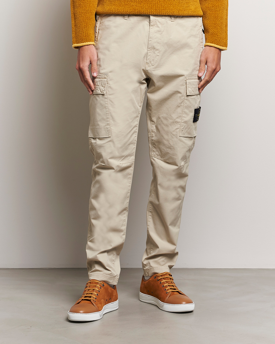 Mies | Housut | Stone Island | Stretch Cotton Gabardine Trousers Plaster