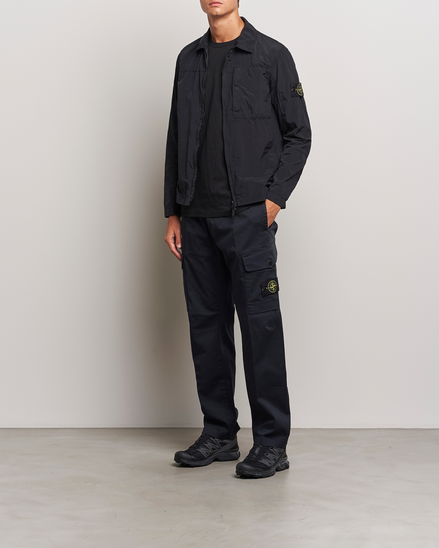 Mies | Housut | Stone Island | Cotton Satin Cargo Pants Navy Blue