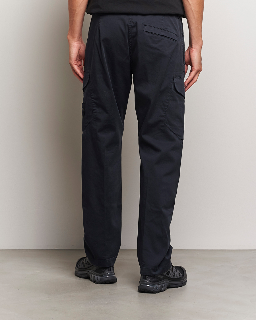 Mies | Housut | Stone Island | Cotton Satin Cargo Pants Navy Blue