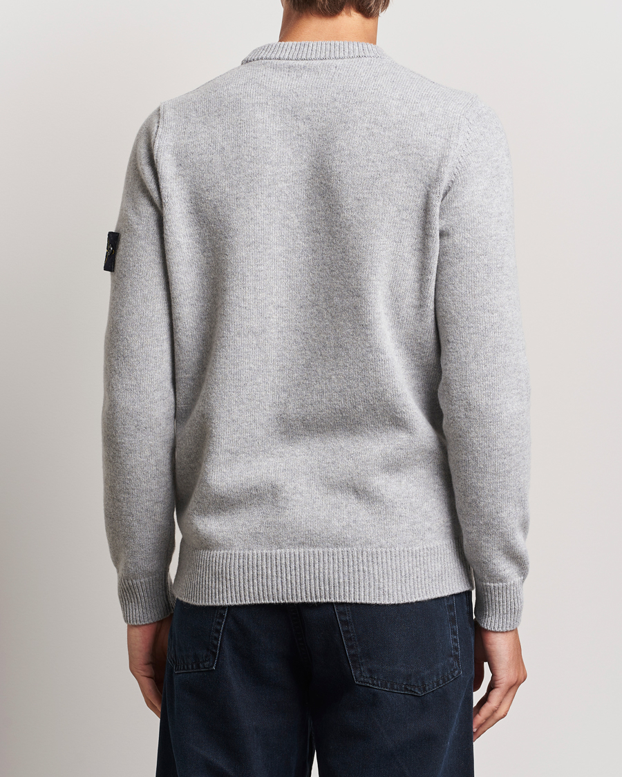 Mies | Puserot | Stone Island | Knitted Lambwool Sweater Melange Grey