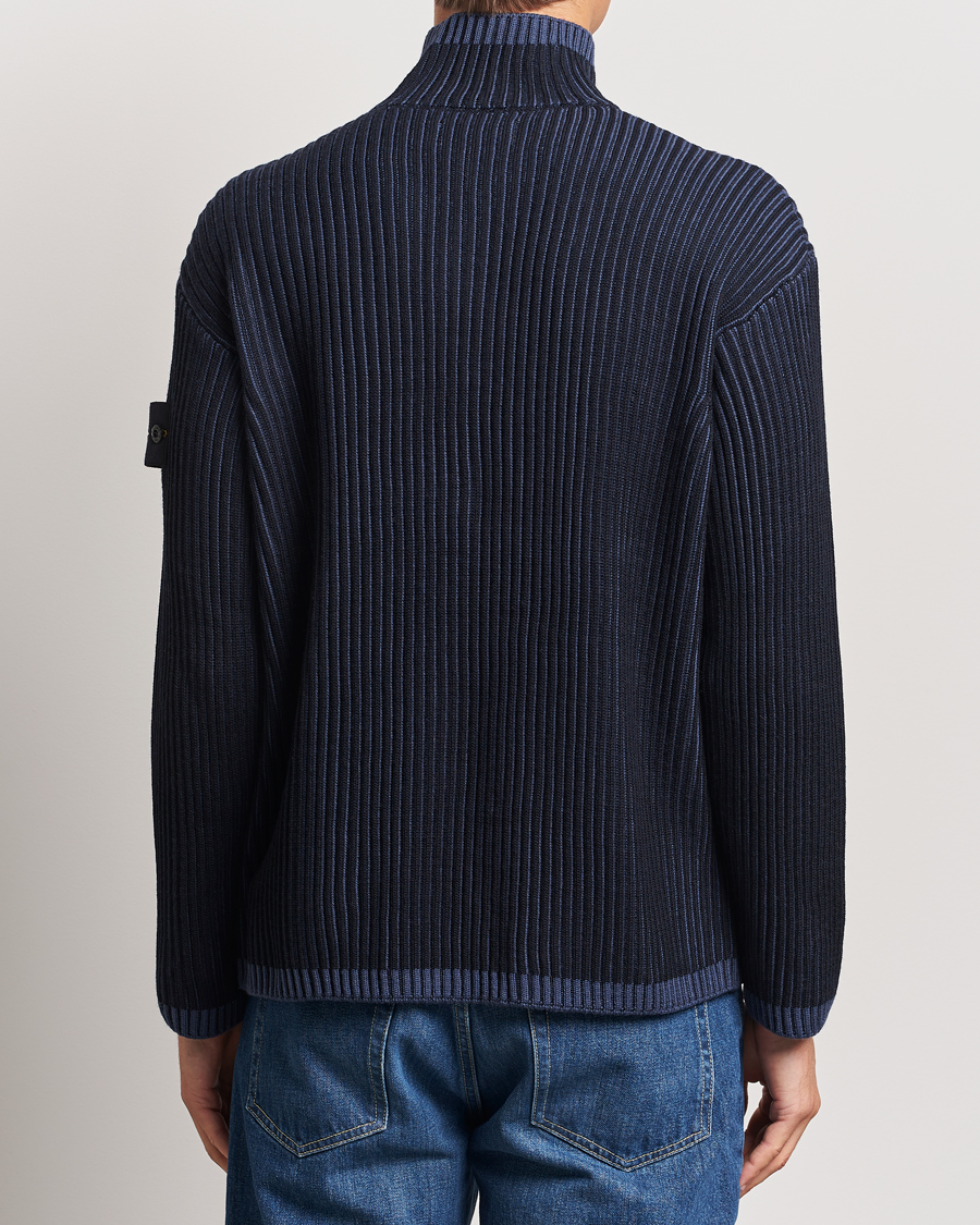 Mies | Puserot | Stone Island | Full Rib Wool Half Zip Navy Blue