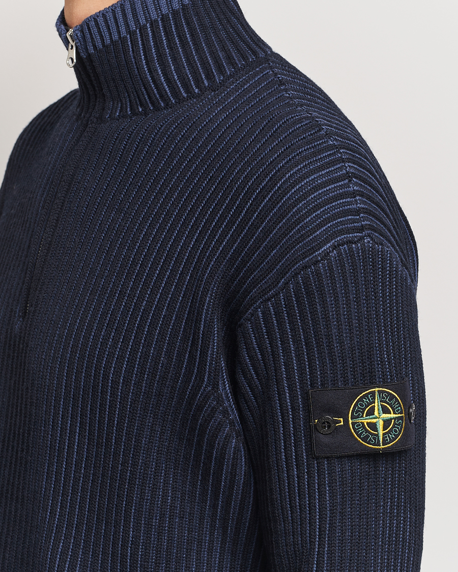 Mies | Puserot | Stone Island | Full Rib Wool Half Zip Navy Blue