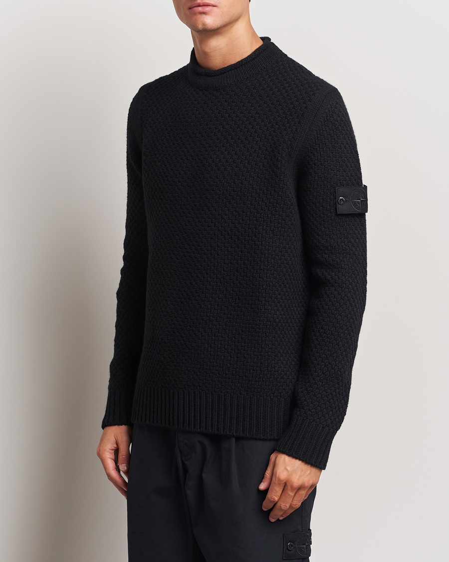 Mies | Puserot | Stone Island | Ghost Knitted Geelong Mock Neck Black
