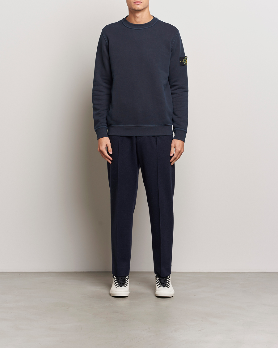 Mies | Puserot | Stone Island | Old Dyed Cotton Sweatshirt Navy Blue