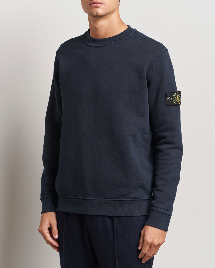 Mies | Puserot | Stone Island | Old Dyed Cotton Sweatshirt Navy Blue