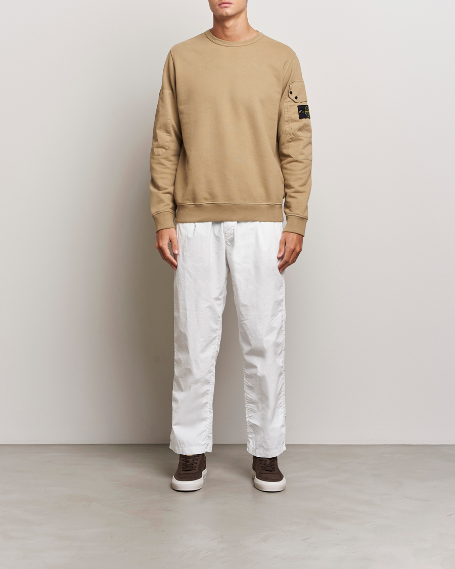 Mies | Puserot | Stone Island | Brushed Cotton Fleece Sweatshirt Biscuit