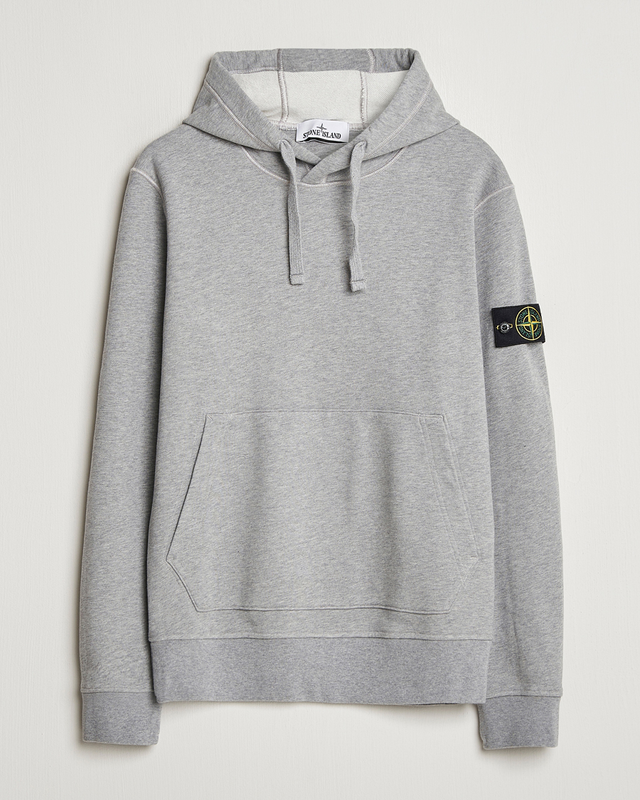 Mies | Puserot | Stone Island | Garment Dyed Fleece Hood Melange Grey