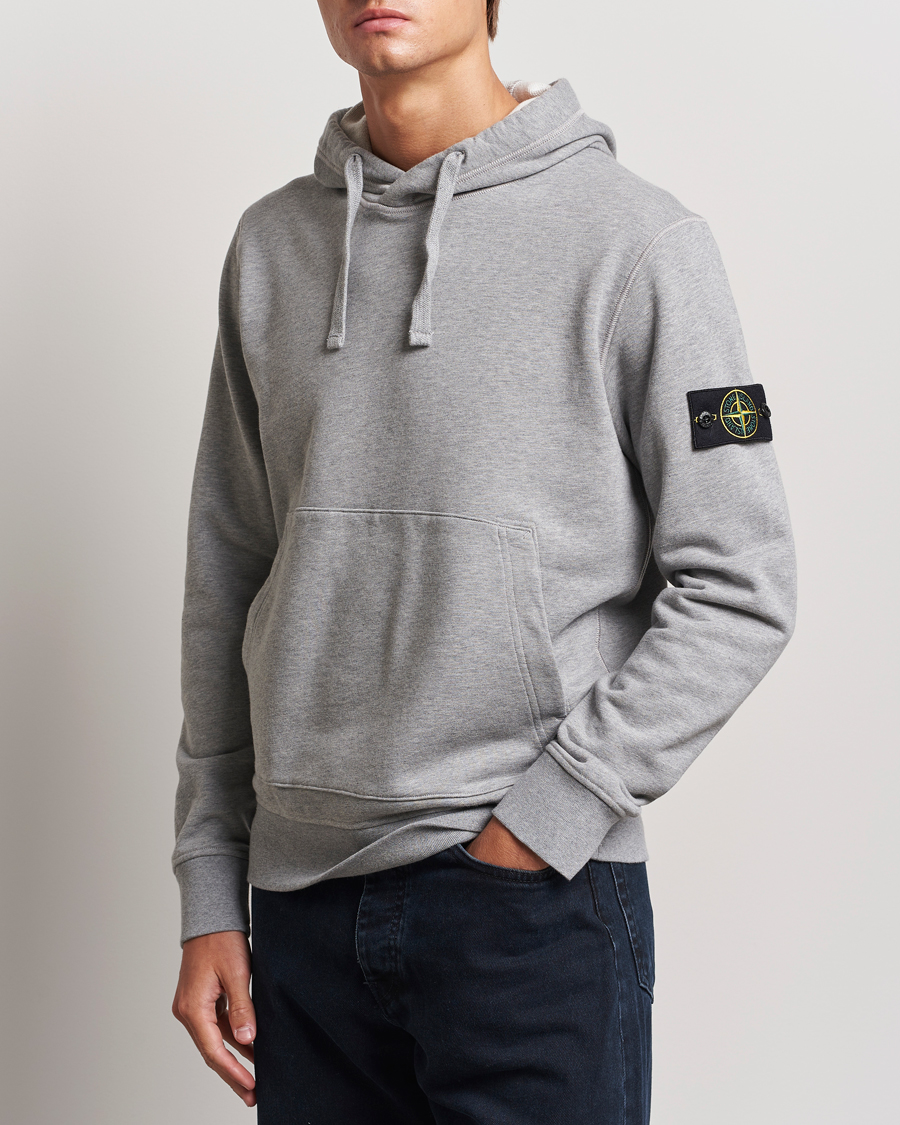 Mies | Puserot | Stone Island | Garment Dyed Fleece Hood Melange Grey