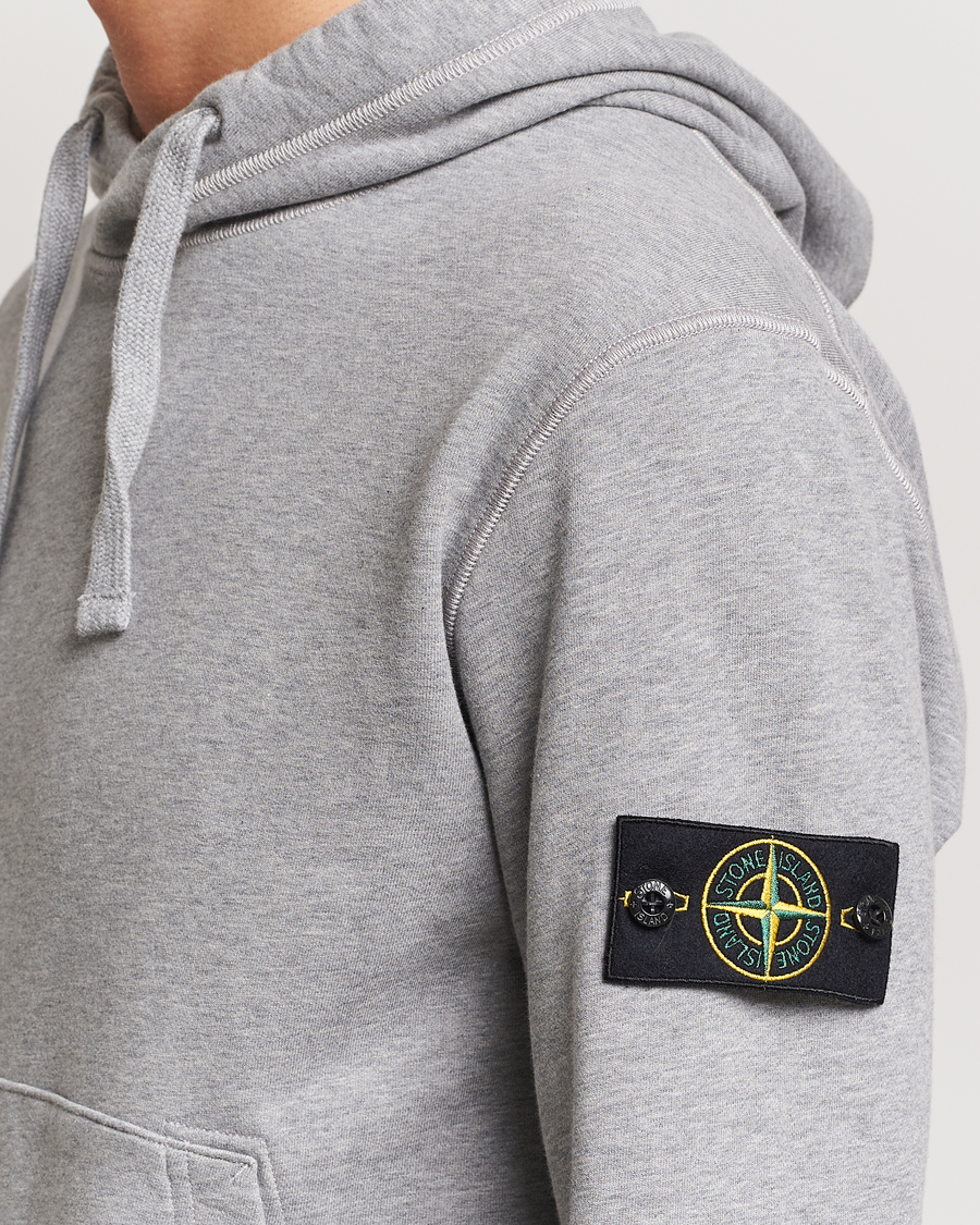 Mies | Puserot | Stone Island | Garment Dyed Fleece Hood Melange Grey