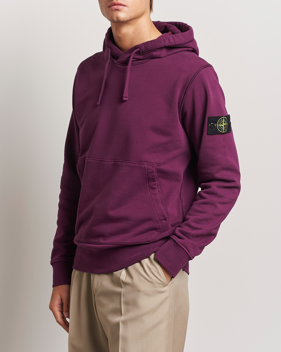 Mies | Puserot | Stone Island | Garment Dyed Fleece Hood Burgundy