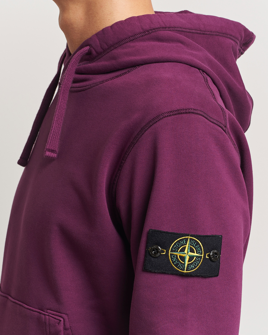 Mies | Puserot | Stone Island | Garment Dyed Fleece Hood Burgundy