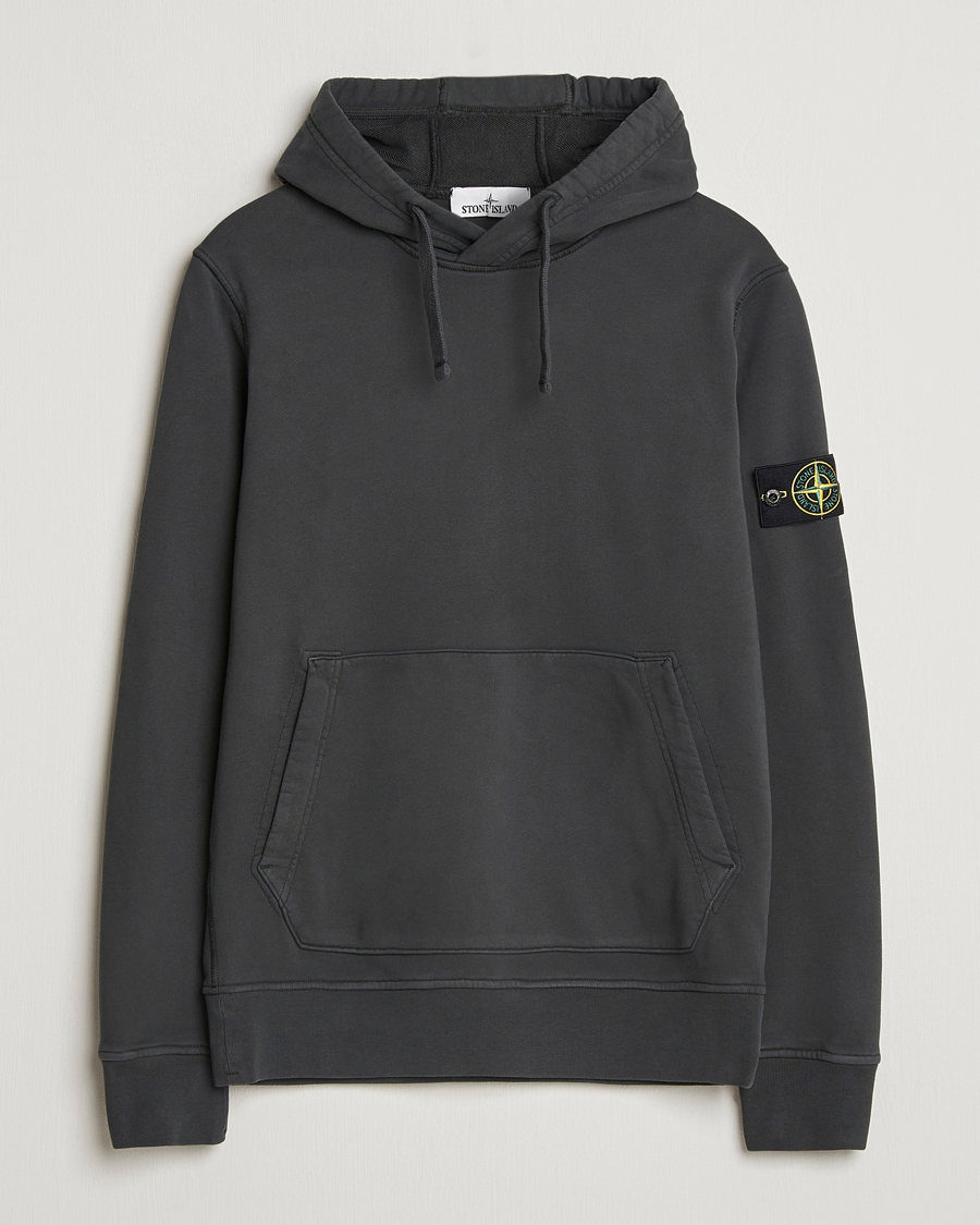 Mies | Puserot | Stone Island | Garment Dyed Fleece Hood Lead Grey