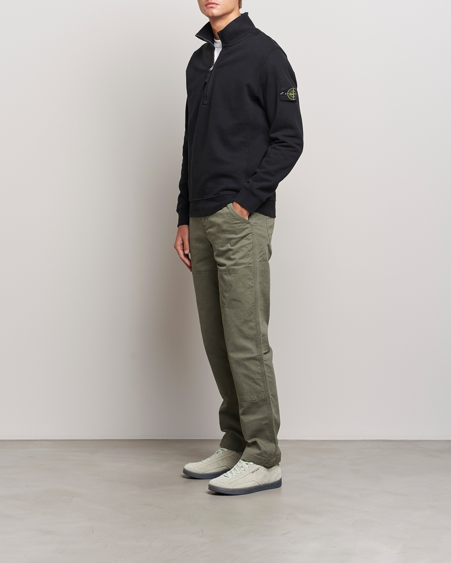 Mies | Puserot | Stone Island | Garment Dyed Fleece Half Zip Black