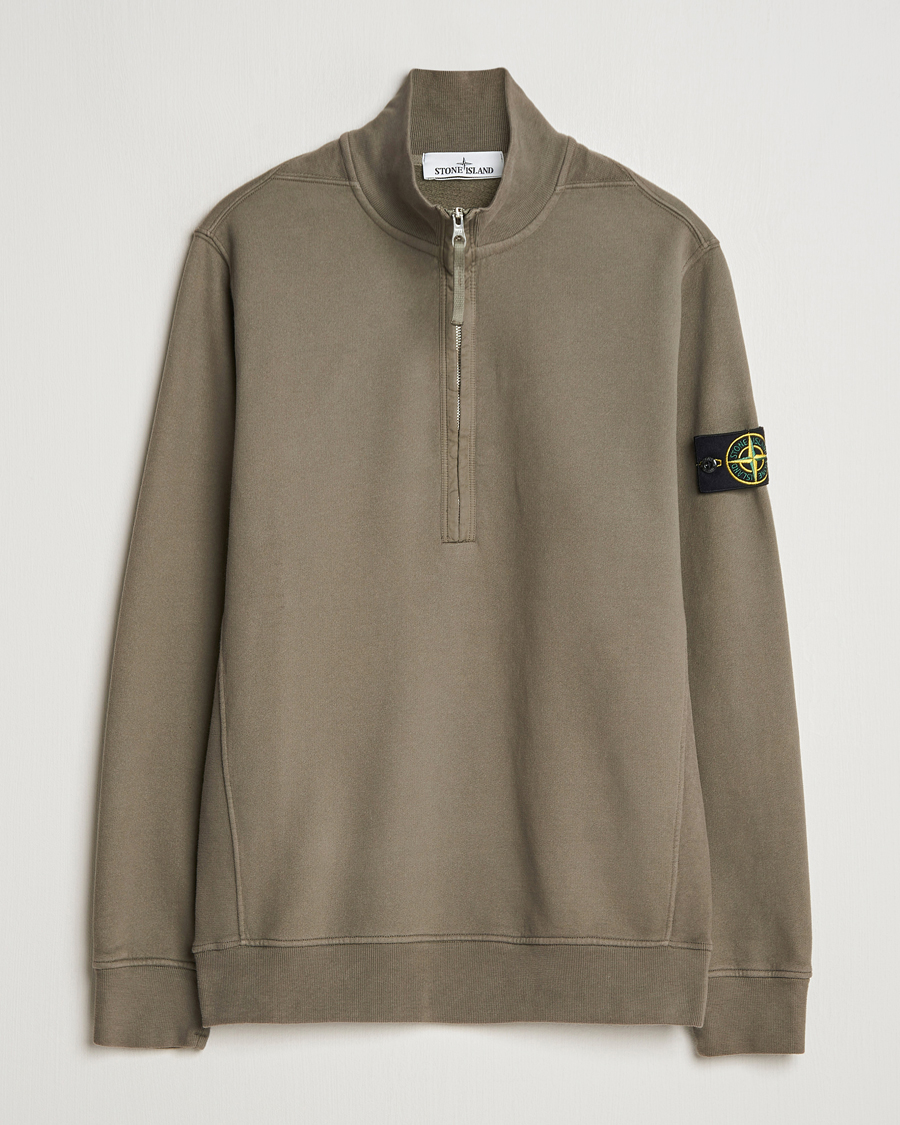 Mies | Puserot | Stone Island | Garment Dyed Fleece Half Zip Walnut