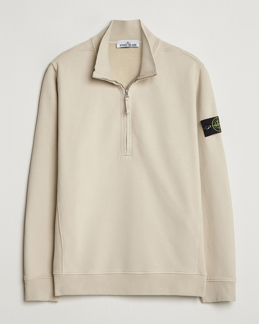 Mies | Puserot | Stone Island | Garment Dyed Fleece Half Zip Plaster