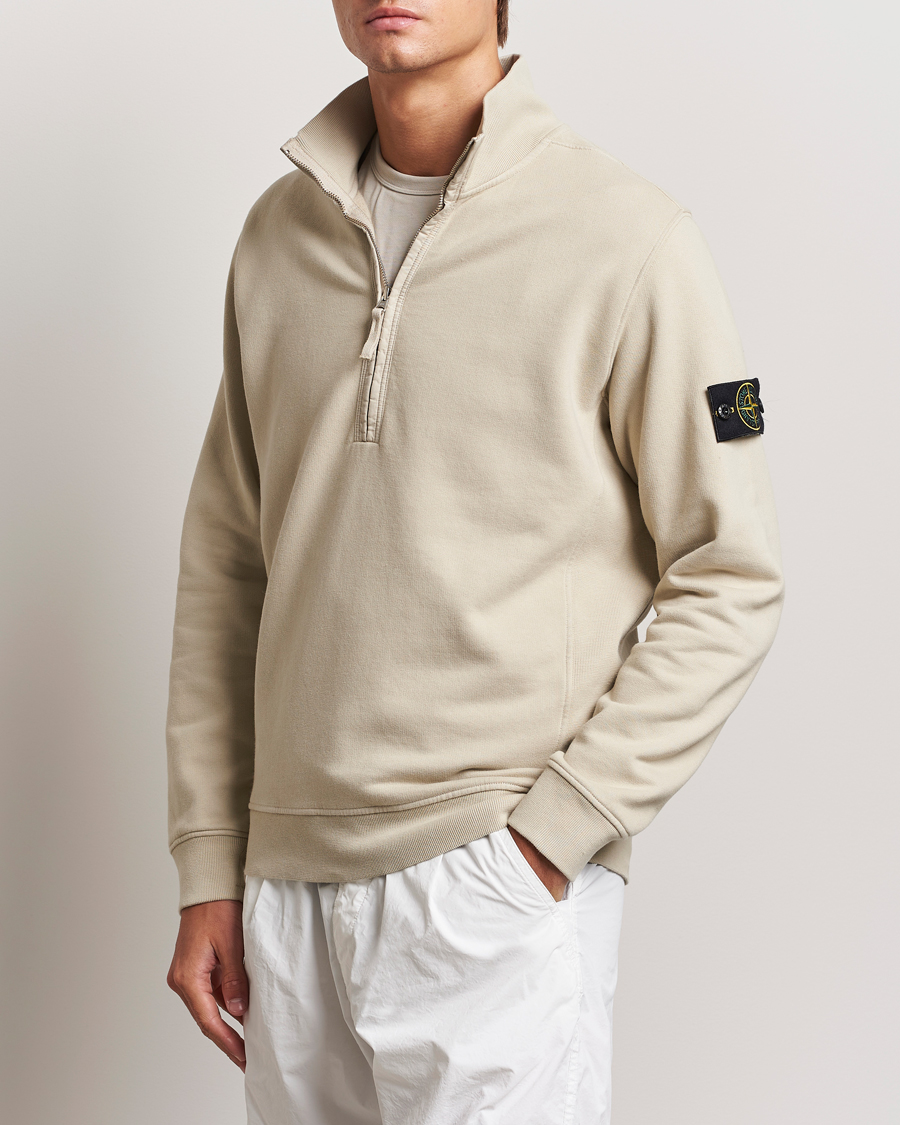 Mies | Puserot | Stone Island | Garment Dyed Fleece Half Zip Plaster