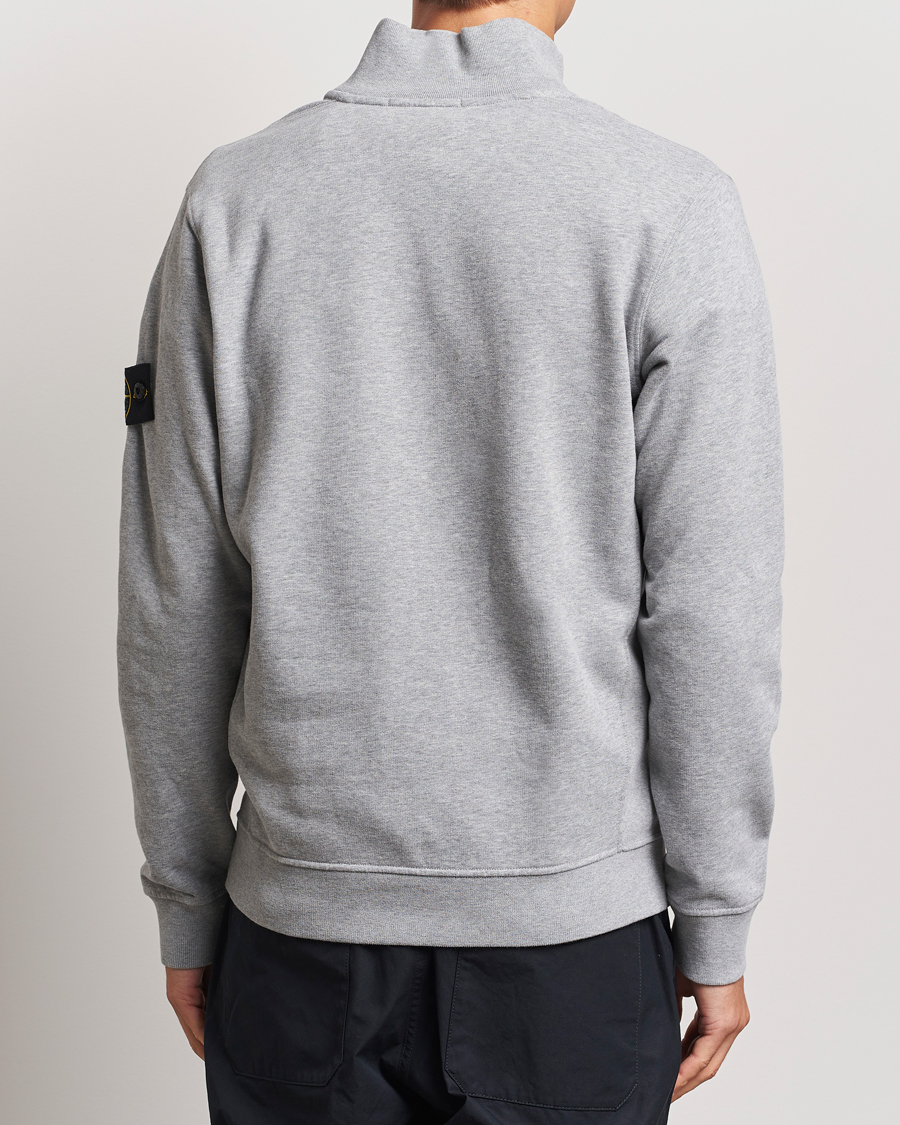 Mies | Puserot | Stone Island | Garment Dyed Fleece Half Zip Melange Grey