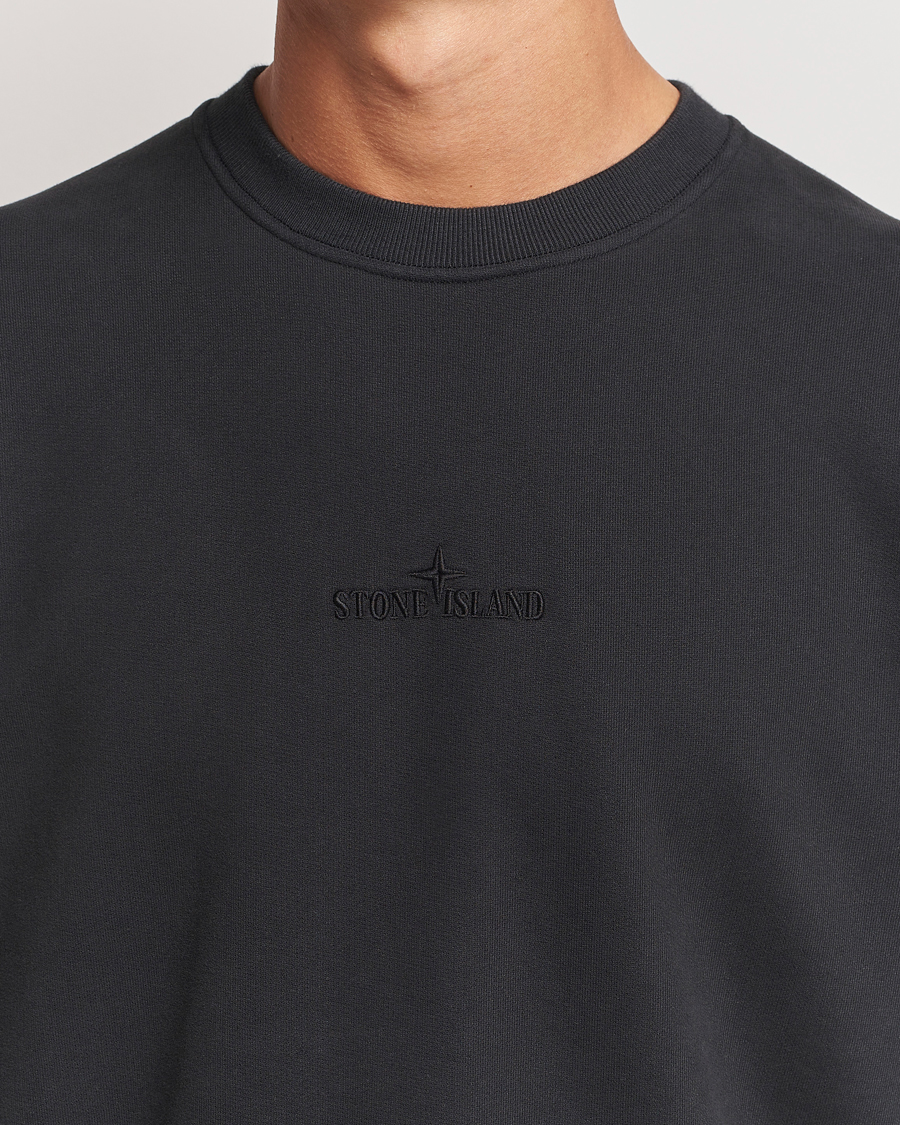 Mies | Puserot | Stone Island | Garment Dyed Fleece Logo Sweatshirt Black