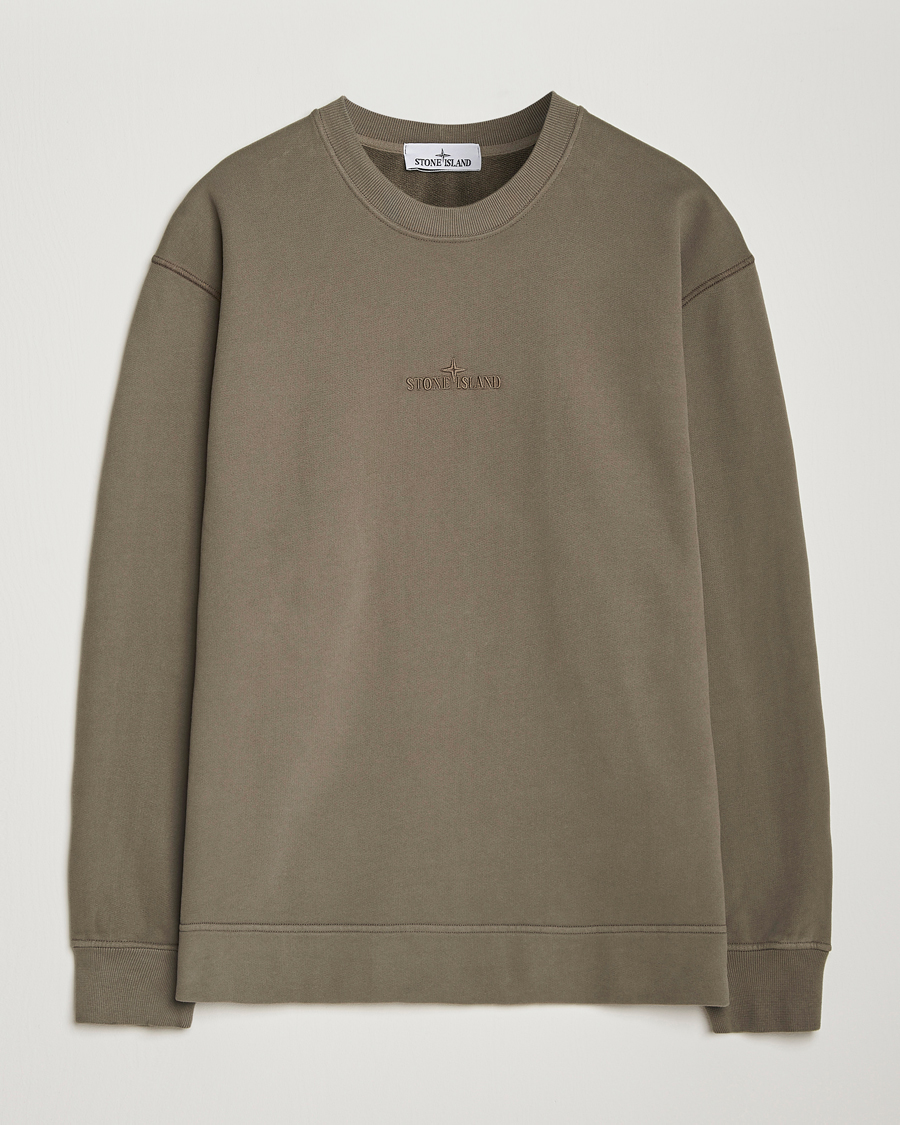 Mies | Puserot | Stone Island | Garment Dyed Fleece Logo Sweatshirt Walnut