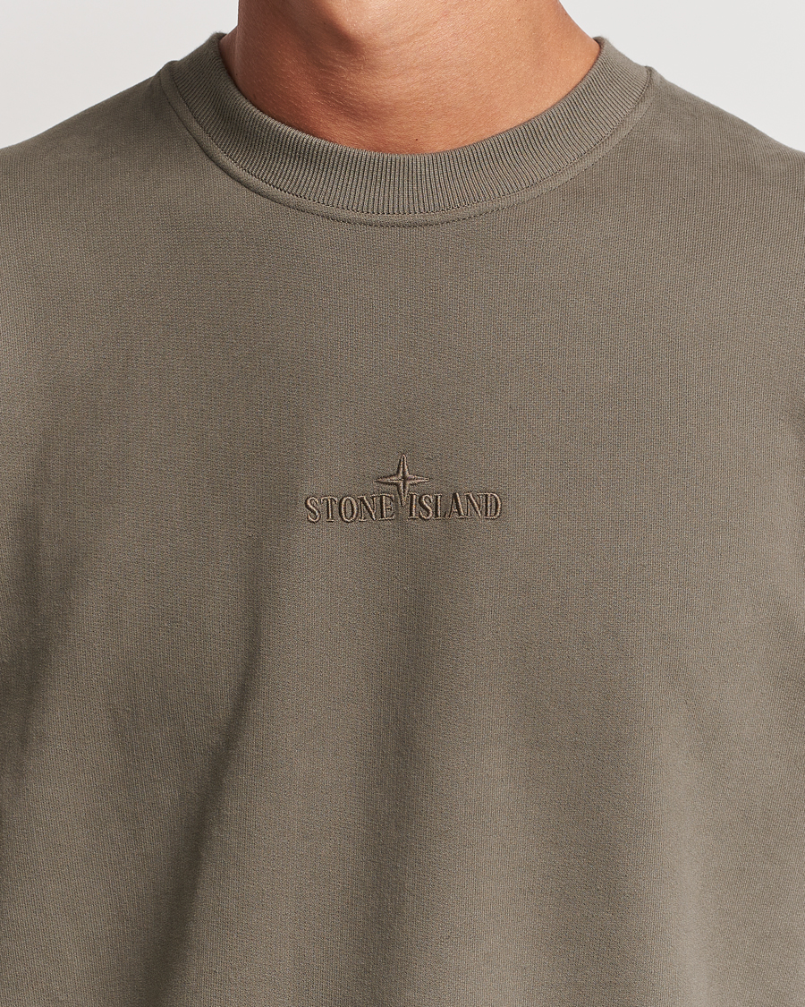 Mies | Puserot | Stone Island | Garment Dyed Fleece Logo Sweatshirt Walnut