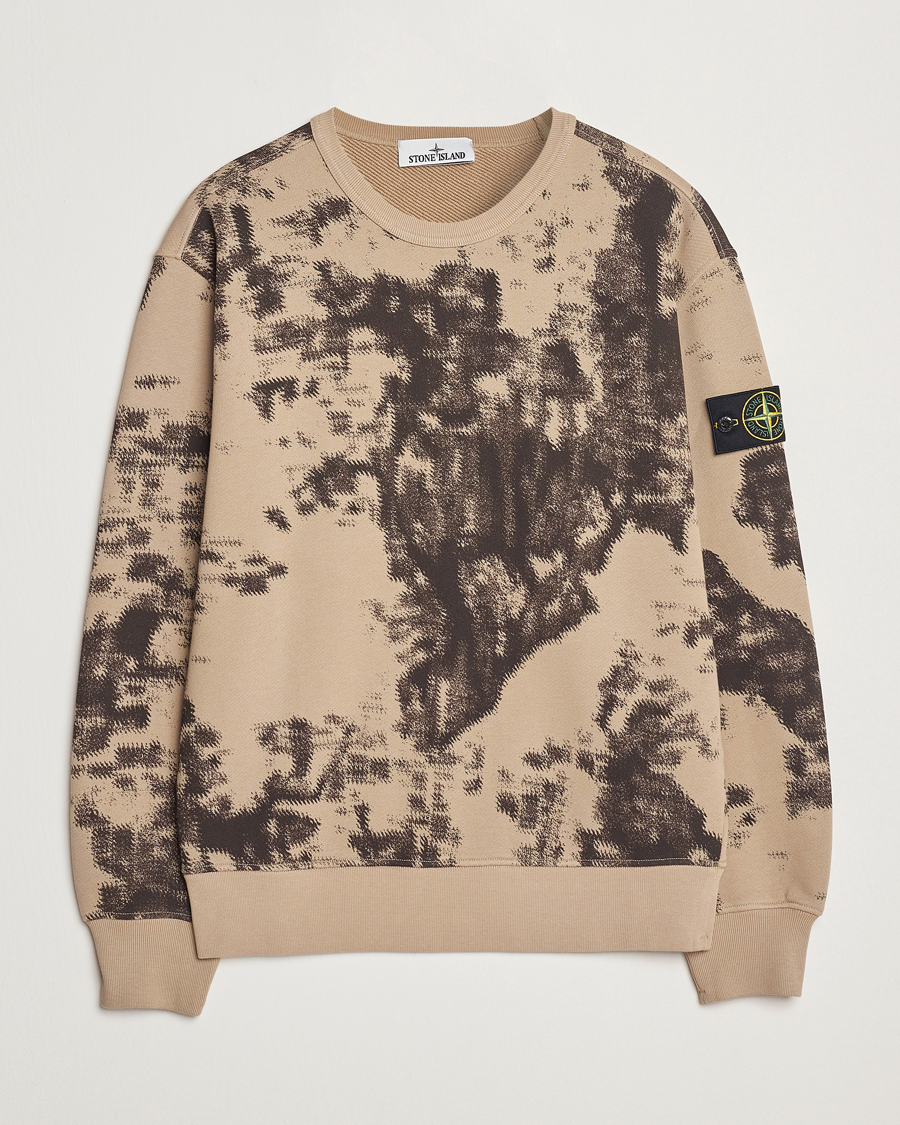 Mies | Puserot | Stone Island | Garment Dyed Fleece Camo Sweatshirt Dove Grey