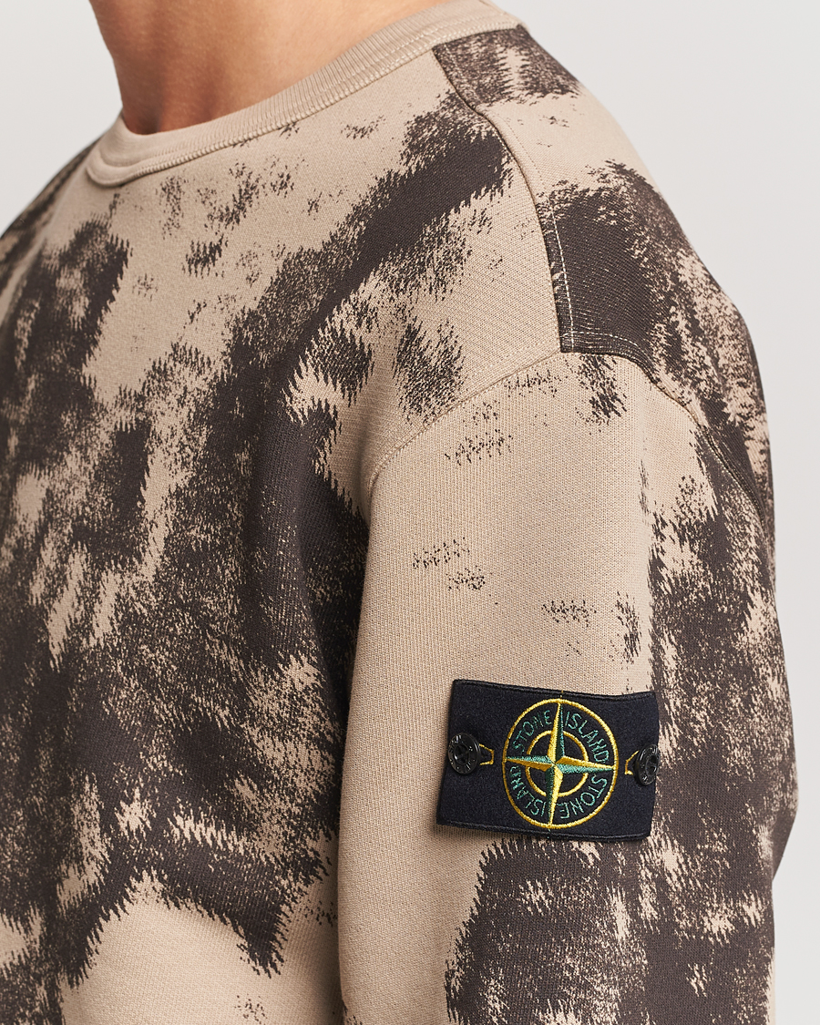Mies | Puserot | Stone Island | Garment Dyed Fleece Camo Sweatshirt Dove Grey
