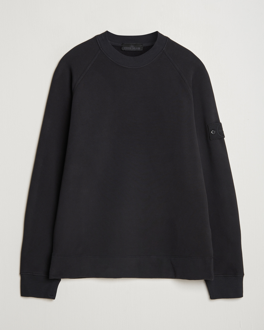 Mies | Puserot | Stone Island | Ghost Organic Cotton Fleece Sweatshirt Black