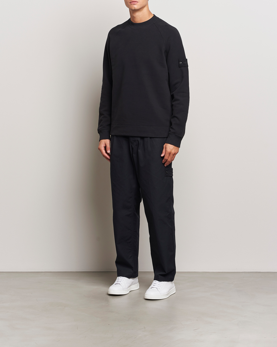 Mies | Puserot | Stone Island | Ghost Organic Cotton Fleece Sweatshirt Black