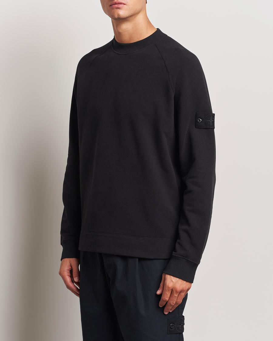 Mies | Puserot | Stone Island | Ghost Organic Cotton Fleece Sweatshirt Black