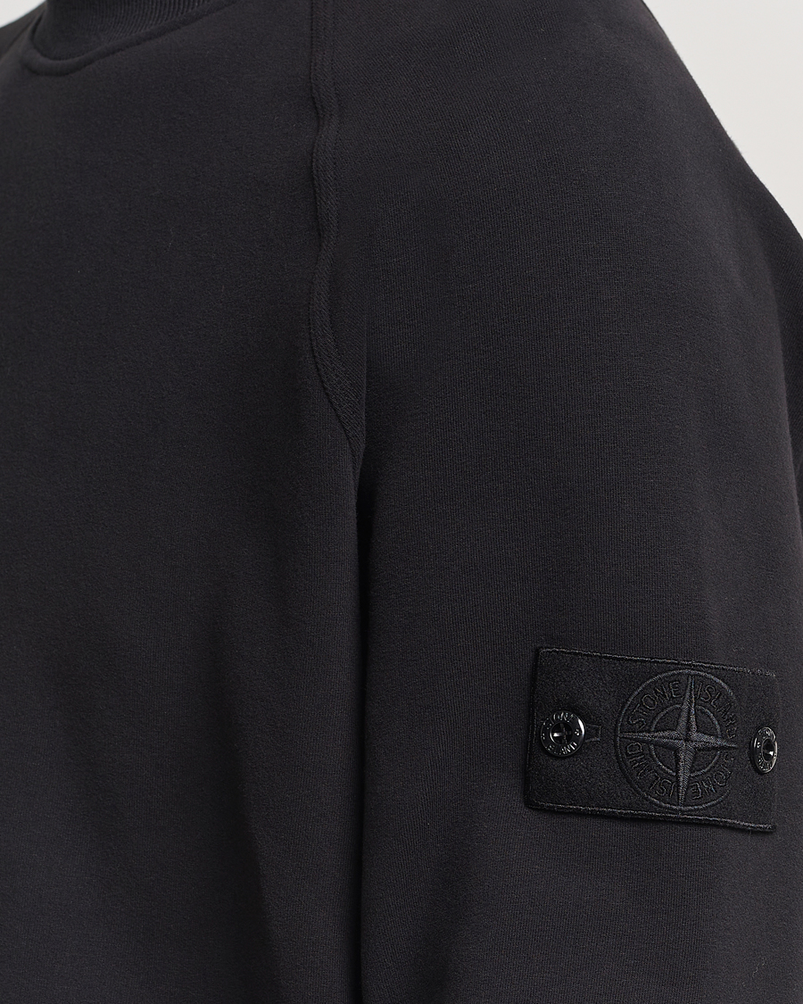 Mies | Puserot | Stone Island | Ghost Organic Cotton Fleece Sweatshirt Black