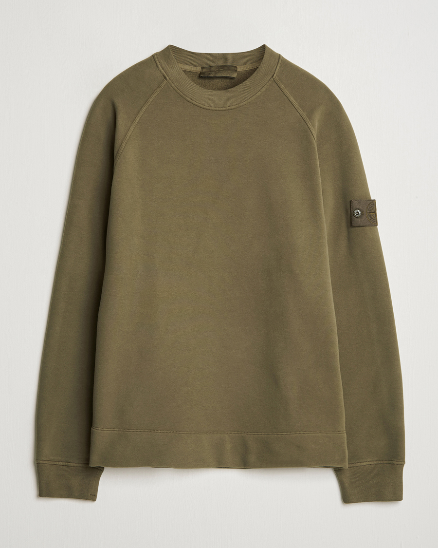 Mies | Puserot | Stone Island | Ghost Organic Cotton Fleece Sweatshirt Military Green