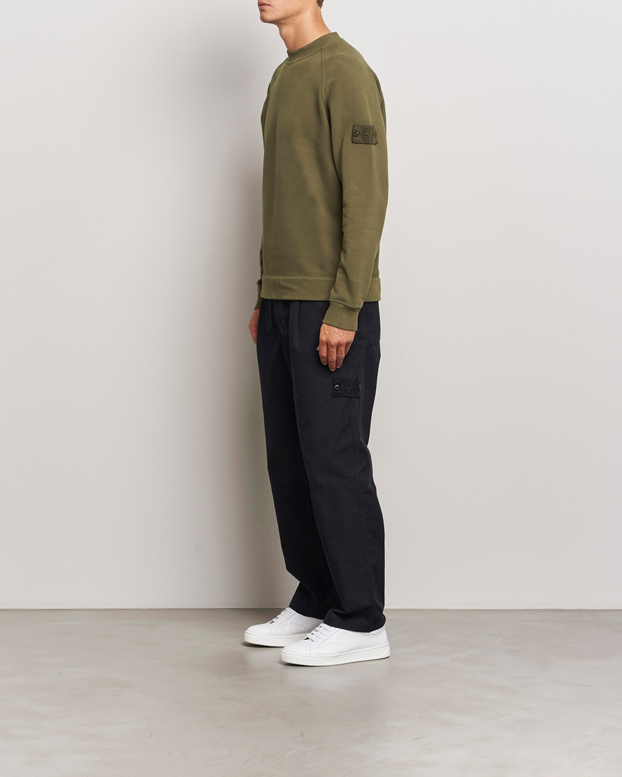 Mies | Puserot | Stone Island | Ghost Organic Cotton Fleece Sweatshirt Military Green