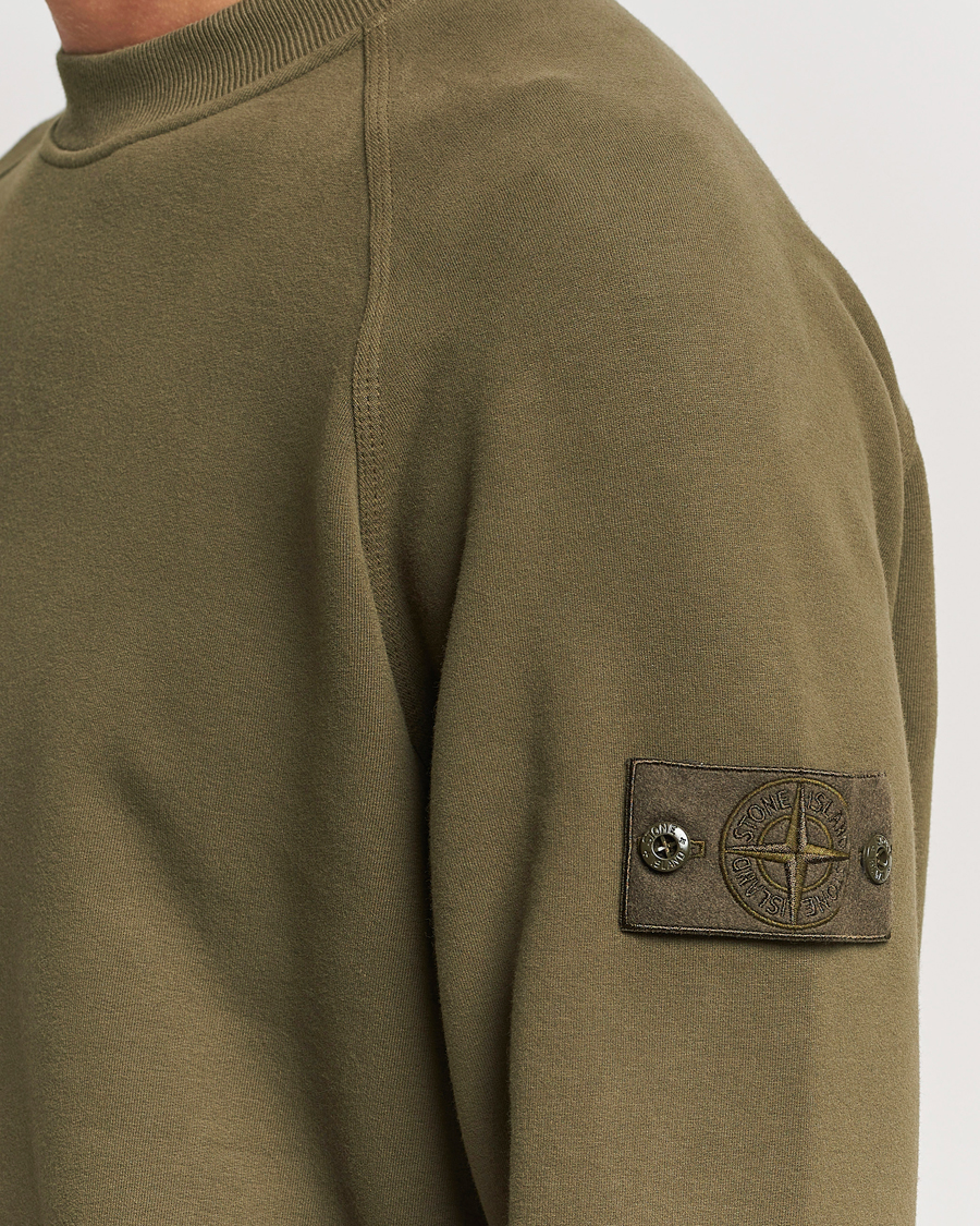 Mies | Puserot | Stone Island | Ghost Organic Cotton Fleece Sweatshirt Military Green