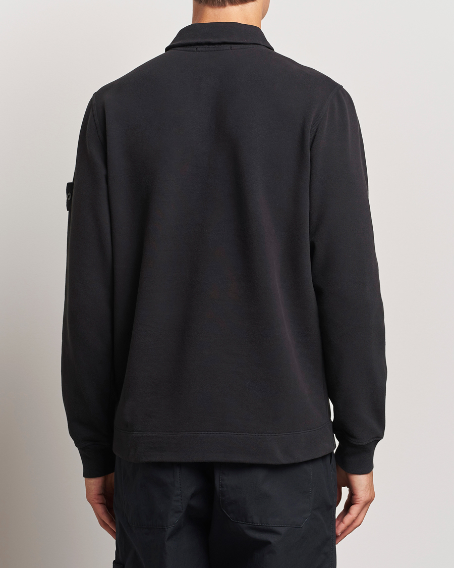 Mies | Puserot | Stone Island | Ghost Organic Cotton Fleece Polo Sweatshirt Black