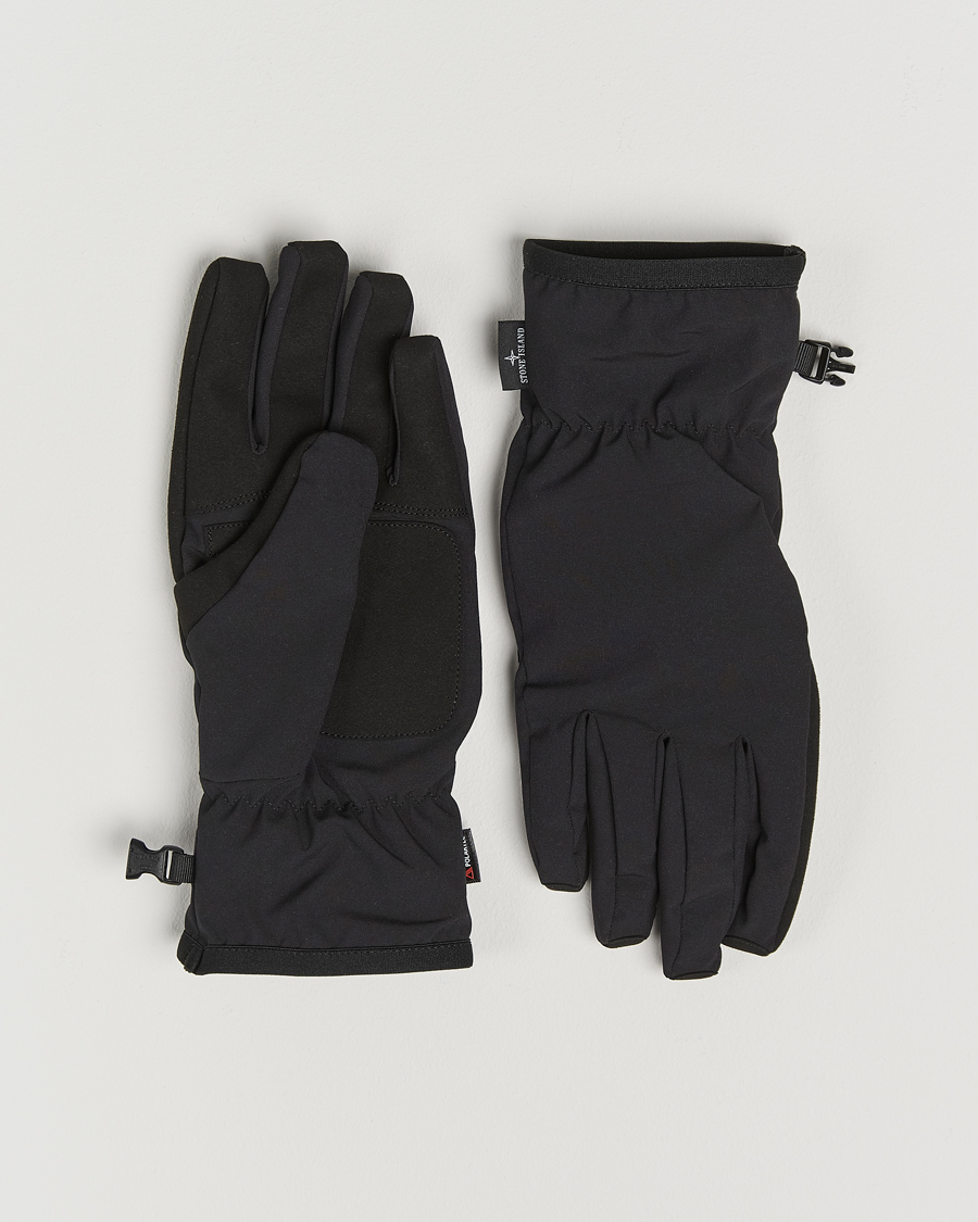 Mies | Stone Island Soft Shell-R_e Recycled Gloves Black | Stone Island | Soft Shell-R_e Recycled Gloves Black