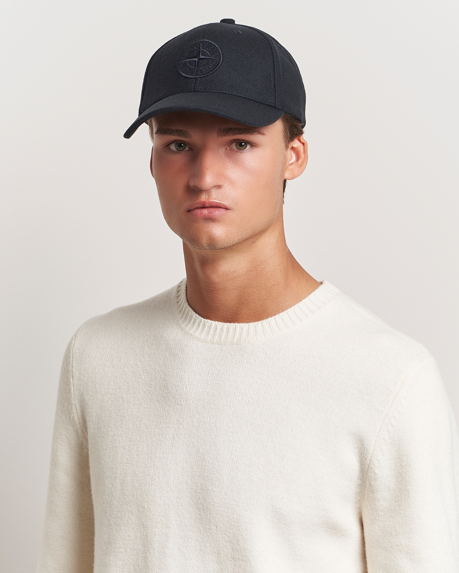 Mies | Stone Island Wool Nylon Flannel Cap Navy Blue | Stone Island | Wool Nylon Flannel Cap Navy Blue