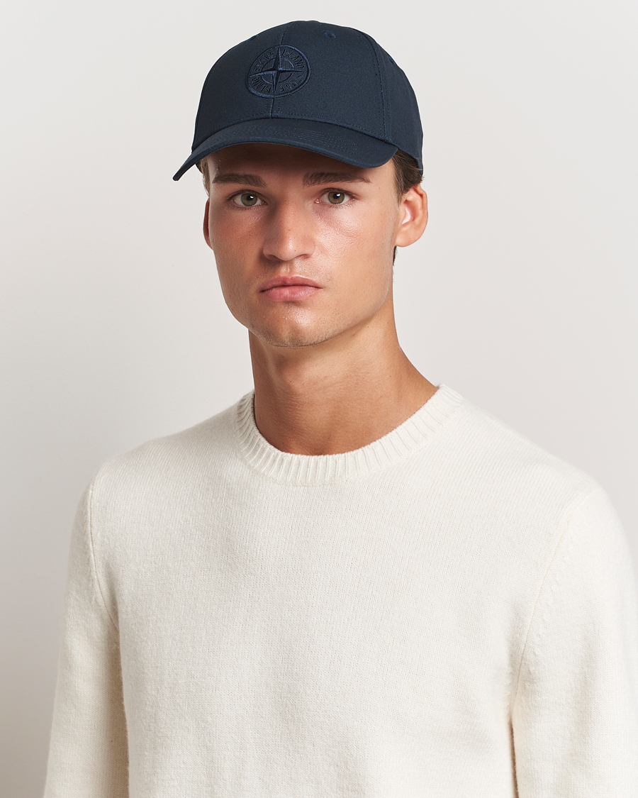 Mies | Stone Island Cotton Rep Logo Cap Navy Blue | Stone Island | Cotton Rep Logo Cap Navy Blue