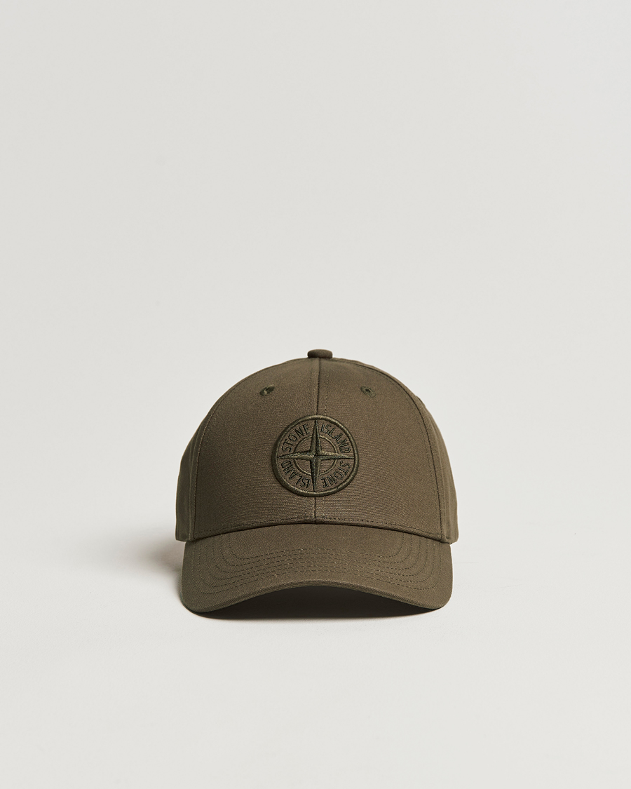 Mies | Stone Island Cotton Rep Logo Cap Military Green | Stone Island | Cotton Rep Logo Cap Military Green