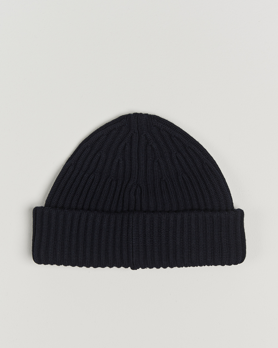Mies | Stone Island Full Rib Wool Beanie Navy Blue | Stone Island | Full Rib Wool Beanie Navy Blue