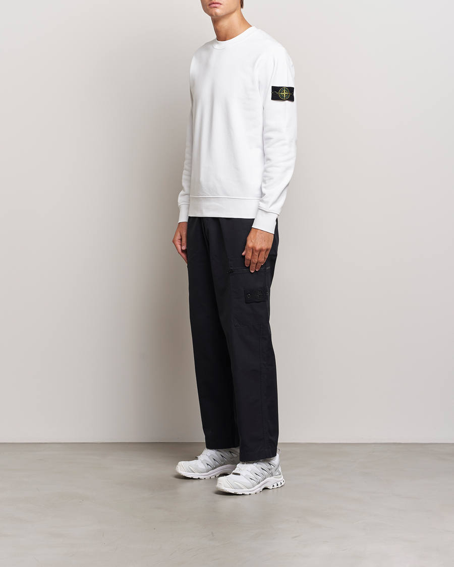 Mies | Puserot | Stone Island | Garment Dyed Fleece Sweatshirt White
