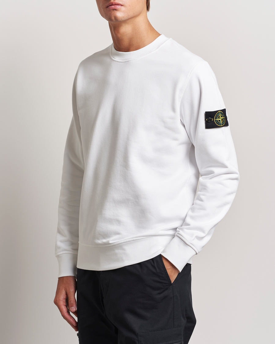 Mies | Puserot | Stone Island | Garment Dyed Fleece Sweatshirt White