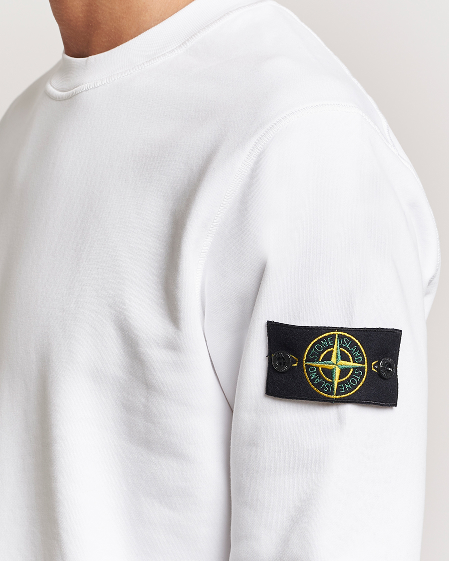Mies | Puserot | Stone Island | Garment Dyed Fleece Sweatshirt White