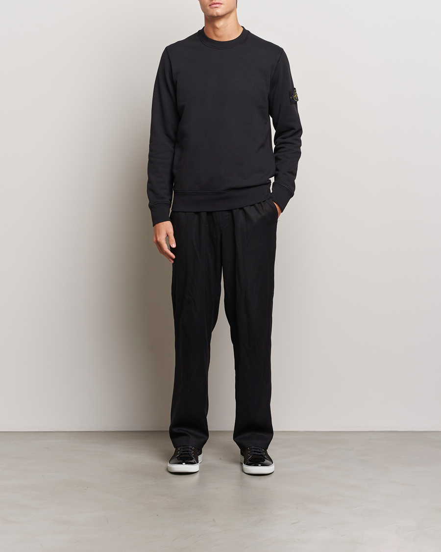 Mies | Puserot | Stone Island | Garment Dyed Fleece Sweatshirt Black