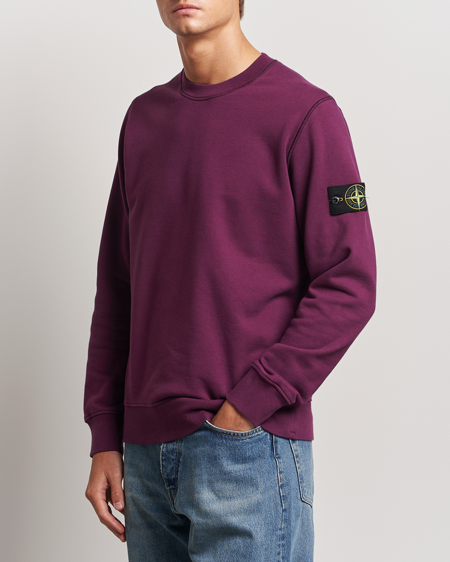 Mies | Puserot | Stone Island | Garment Dyed Fleece Sweatshirt Burgundy