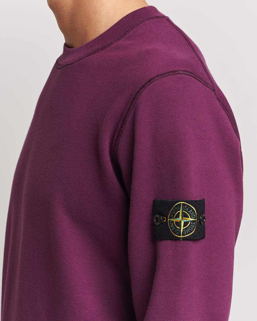 Mies | Puserot | Stone Island | Garment Dyed Fleece Sweatshirt Burgundy