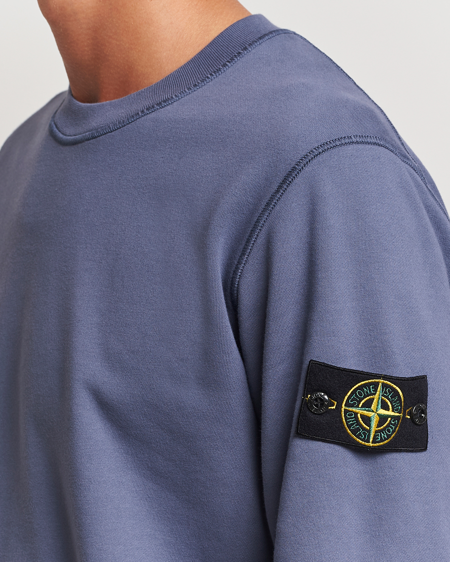 Mies | Puserot | Stone Island | Garment Dyed Fleece Sweatshirt Mid Blue
