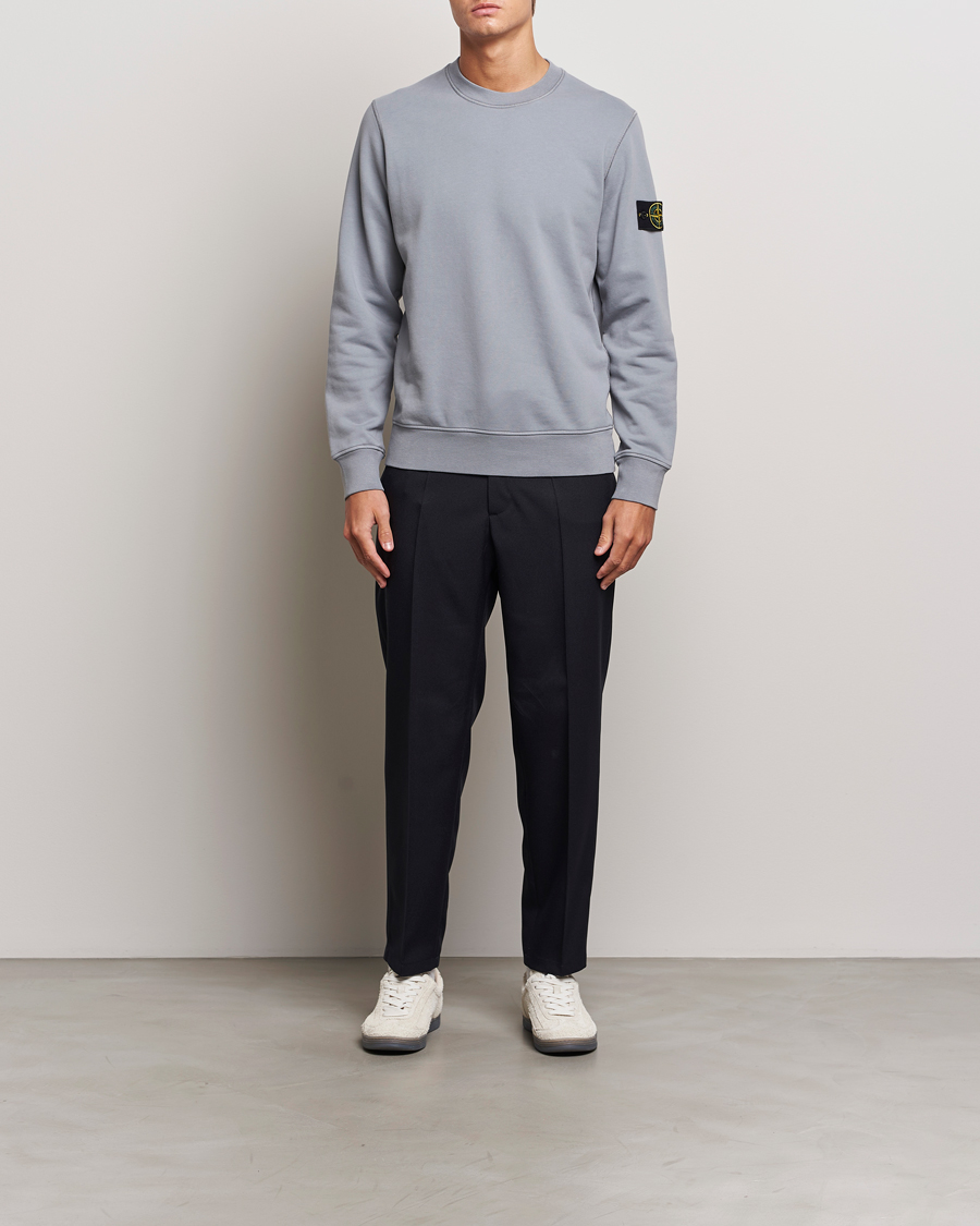 Mies | Puserot | Stone Island | Garment Dyed Fleece Sweatshirt Grey Green